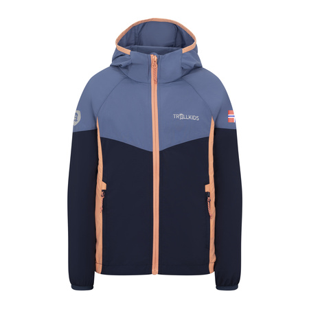 Kurtka wiatroszczelna wiatrówka  dziecięca dla chłopca/dziewczynki Trollkids Kids Sira Jacket navy/lotus blue (525-186)