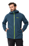 Wyprzedaż - Kurtka przeciwdeszczowa męska Jack Wolfskin HIGHEST PEAK JACKET M dark sea (1115131_1274)