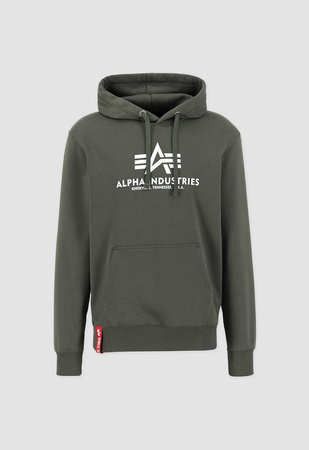 Bluza męska z kapturem Alpha Industries Basic Hoody kangurka zielona (178312-142)