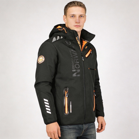 Kurtka sportowa męska Geographical Norway Royaute DB MEN 068 czarna (WY1999H/GN/Black / Orange)