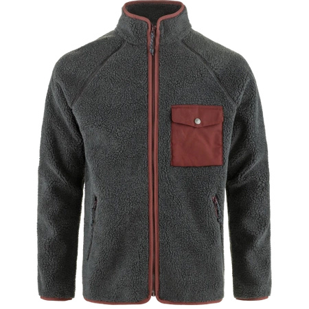 Polar męski Fjällräven Vardag Pile Fleece M Dark Grey-Maroon (F84158-030-352)