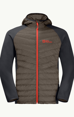 Kurtka męska nieprzemakalna Jack Wolfskin Routeburn Pro Hybrid M hybrydowa lifestylowa brązowa (1710511_5719)