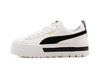 Wyprzedaż - Sneakersy damskie Puma Mayze Lth skórzane sportowe białe z wysoką platformą (381983-01)