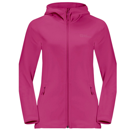 Bluza polarowa z kapturem damska Jack Wolfskin Baiselberg Hooded FZ W sportowa różowa (1710772_2318)