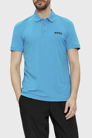 Wyprzedaż - Koszulka Polo męska BOSS Paule Turquoise/Aqua slim fit turkusowa (50512789-442)