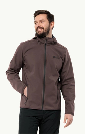 Kurtka przejściowa męska z kapturem Jack Wolfskin Bornberg Hoody M softshellowa brązowa (1307471_2365)