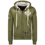 Bluza z kapturem męska Geographical Norway FAERO MEN 100 rozpinana zielona (WW5416H-GN-KAKI)