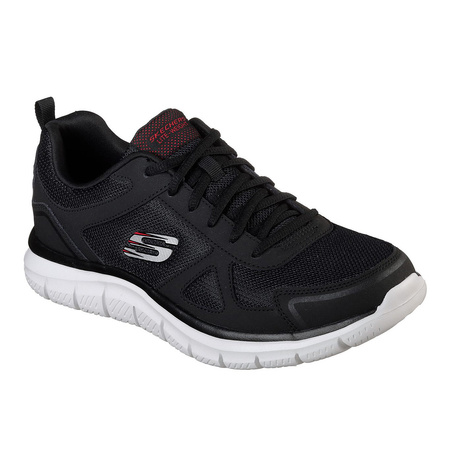 Buty treningowe męskie Skechers Track sneakersy czarno-białe (52631-BKRD)