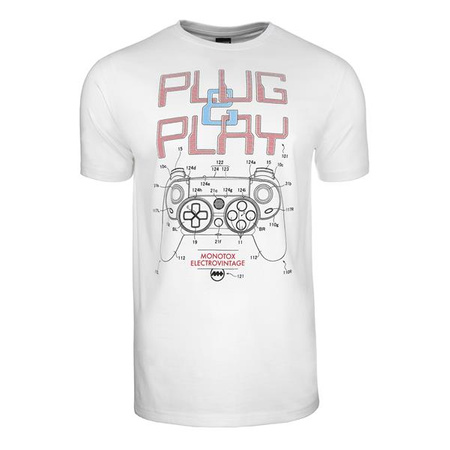 Koszulka Męskie Monotox PLUG&PLAY WHITE Biały (PLUG20WHITE)