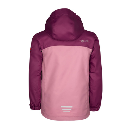 Kurtka przeciwdeszczowa dziecięca dla dziewczynki Trollkids Girls Nusfjord Jacket orchid/mulberry/peach (421-226)