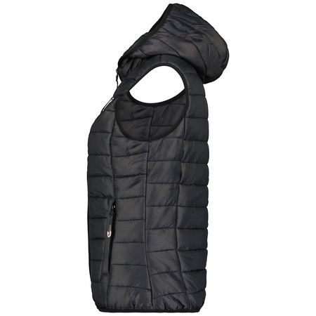 Kamizelka trekkingowa damska z kapturem Geographical Norway Vatika Hood EO Lady 233 Noir bezrękawnik (WW1198F/GNO-BLACK)