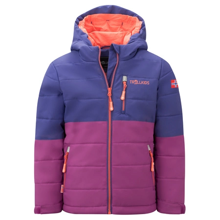 Kurtka zimowa dziecięca Trollkids Kids Hemsedal Snow Jacket XT ocieplana wodoodporna fioletowa (513-154)