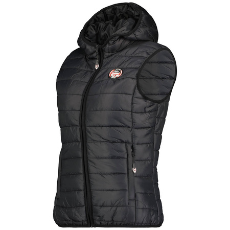 Kamizelka trekkingowa damska z kapturem Geographical Norway Vatika Hood EO Lady 233 Noir bezrękawnik (WW1198F/GNO-BLACK)