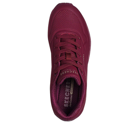 Buty sportowe damskie Skechers Uno Stand On Air sneakersy do kostki bordowe (73690-PLUM)