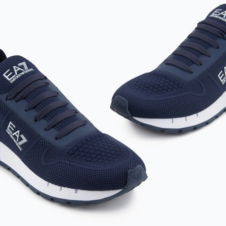 Wyprzedaż - Sneakersy męskie EA7 Emporio Armani Legacy Knit buty sportowe lifestylowe granatowe (X8X171-XK373-T999)