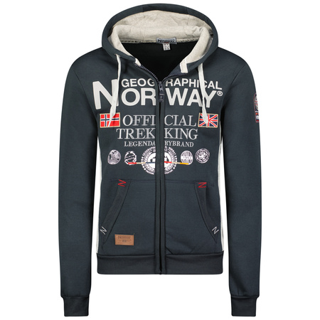 Bluza z kapturem męska Geographical Norway Gafont Men 007 rozpinana granatowa (WW6208H/GN/Navy)