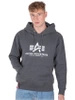 Bluza sportowa męska Alpha Industries Basic Hoody kangurka logo odblaskowe szara (178312-597)