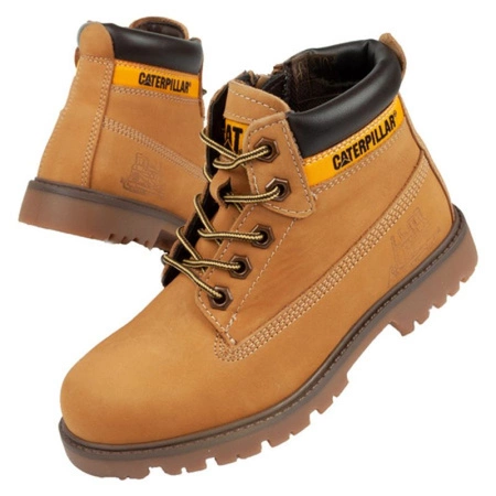 Buty zimowe dziecięce Caterpillar Jr sportowe wysokie brązowe (CK263460)