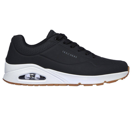 Buty sportowe męskie czarne Skechers Uno Stand On Air sneakersy treningowe czarne (52458-BLK)