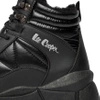 Buty zimowe damskie LEE COOPER SMARTSTEP sneakersy wysokie za kostkę ocieplane futerkiem czarne (LCJ-23-44-1984LA)