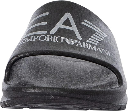 Klapki na lato męskie EA7 Emporio Armani XBP008-XK337-763 czarne BLACK+SILVER