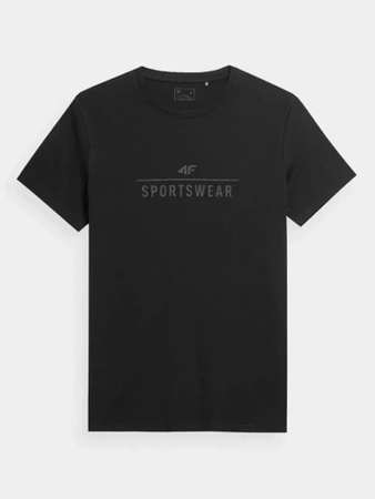 Koszulka sportowa męska 4F t-shirt treningowa logo czarna (4FSS23TTSHM539-20S)