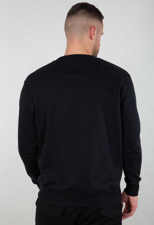 Sweter męski Alpha Industries Basic Sweater black bluza nierozpinana nadruk logo czarny (178302-03)