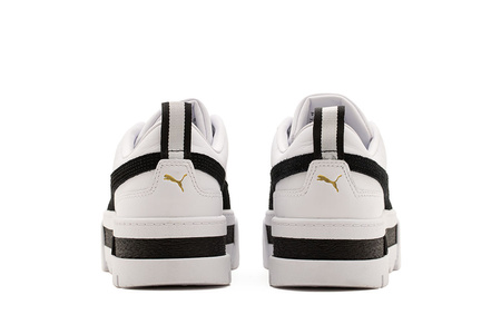 Wyprzedaż - Sneakersy damskie Puma Mayze Lth skórzane sportowe białe z wysoką platformą (381983-01)
