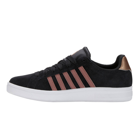 Wyprzedaż - Buty damskie sportowe K-Swiss Court Tiebreak SDE sneakersy skórzane czarne (97012-091-M)