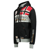 Bluza rozpinana męska Geographical Norway FLYER MEN 317 DISTRI A z kapturem czarna (WU6384H-GN-BLACK)