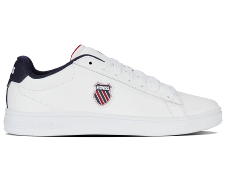Męskie sneakersy K-Swiss COURT SHIELD II WHITE/PEACOAT/SAMBA RED-M (04412-983-M)