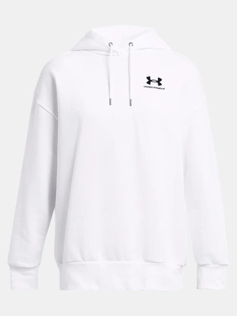 Bluza damska UNDER ARMOUR Essential Fleece Oversized z kapturem biała (1379495-100)