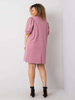 Wyprzedaż - Brudnoróżowa sukienka plus size z bawełny (RV-SK-6319.65)