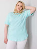 Miętowa bluzka plus size w prążek (RV-BZ-6323.92)