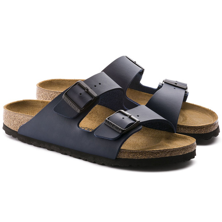 Klapki damskie Birkenstock Arizona BF Birko-Flor Blue narrow wąskie granatowe (51753)