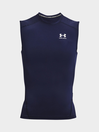 Koszulka sportowa męska Under Armour HeatGear bezrękawnik top treningowy granatowy (1361522-410)