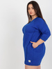 Kobaltowa mini sukienka plus size z rękawem 3/4  (RV-SK-6847.59P)