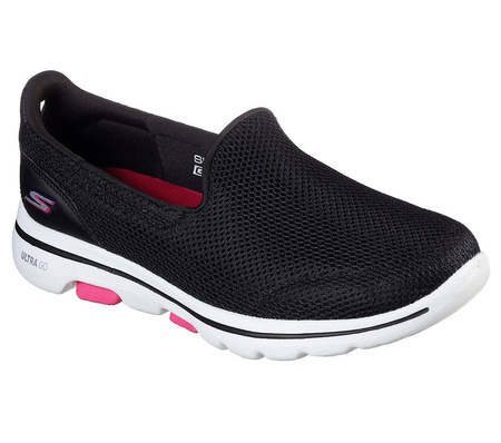 Tenisówki damskie sportowe Skechers Go Walk 5 wsuwane czarne (15901-BKHP)