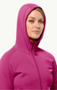 Wyprzedaż - Bluza polarowa z kapturem damska Jack Wolfskin Baiselberg Hooded FZ W sportowa różowa (1710772_2318)