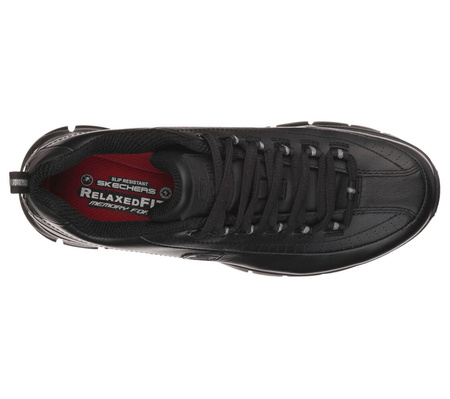 Buty sportowe damskie Skechers Sure Track Trickel sneakersy skórzane czarne (76550EC-BLK)