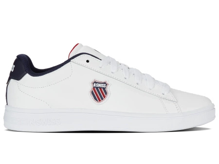 Męskie sneakersy K-Swiss COURT SHIELD II WHITE/PEACOAT/SAMBA RED-M (04412-983-M)