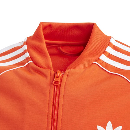 Bluza dresowa młodzieżowa  adidas Originals SUPERSTAR TOP sportowa rozpinana z paskami logo pomarańczowa (DV2899)