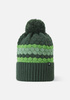 Czapka zimowa dziecięca z pomponem Reima Beanie Pampula Thyme green Junior wełna merino zielona (5300234A-8511)