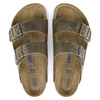 Klapki damskie/męskie Birkenstock Arizona Soft Footbed Oiled Leather Narrow Faded Khaki na wąską stopę olejowana skóra (1019377)