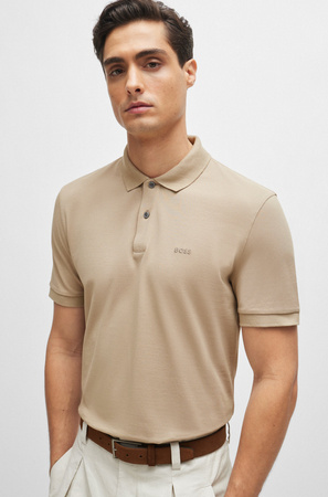 Koszulka Polo męska BOSS Pallas Dark Beige regular fit beżowa (50468301-255)