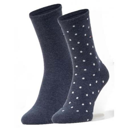 Tommy Hilfiger Skarpetki damskie TH Women SOCK DOT 2P Granatowe (100001493004)