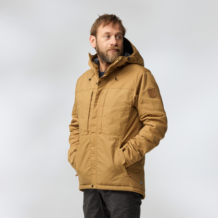 Wyprzedaż - Kurtka zimowa z kapturem męska Fjällräven Skogsö Padded Jacket M ocieplana brązowa (F82279-232)