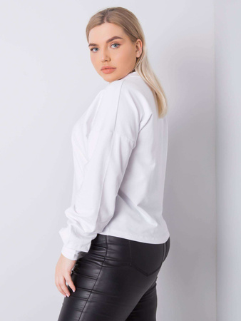 Biała gładka bluza plus size (RV-BL-6317.94)