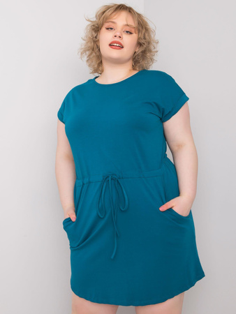 Morska sukienka plus size z bawełny (RV-SK-6642.89)