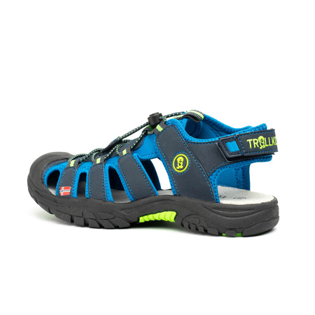 Sandały sportowe dziecięce dla chłopca/dziewczynki Trollkids Kids Kvalvika Sandal navy/viper green (194-100)